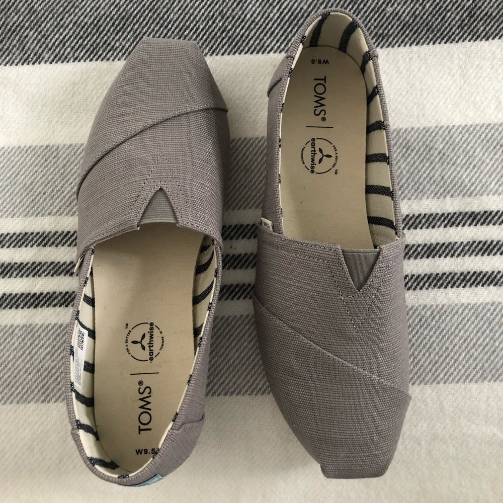 Toms grey shoes.
